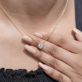 Heart Shaped Lab Diamond Solitaire Pendant