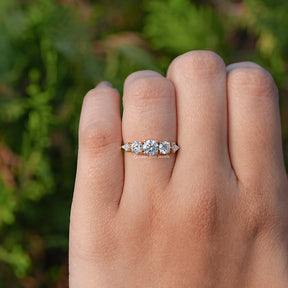 Lab Grown Diamond Kite And Round Cut 5 Stone Ring