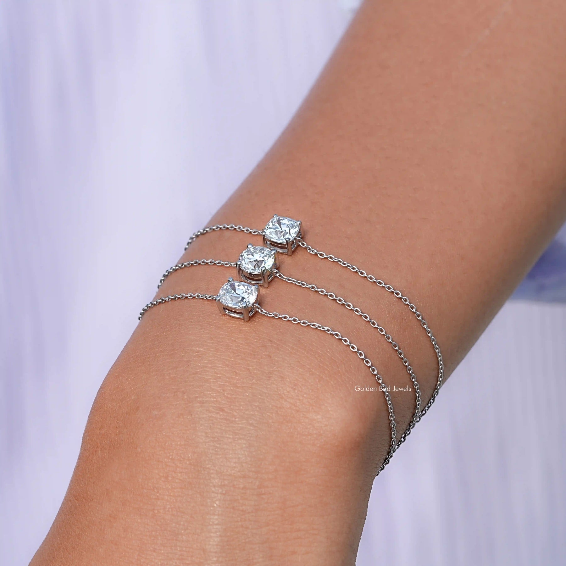 Multi Shape Diamond Delicate Chain Bracelet