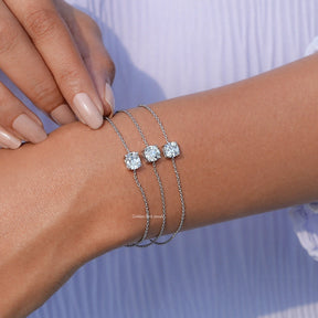 Full view of diamond bracelet in unique shape