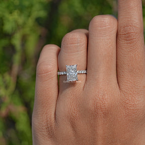 Radiant Shaped Accent Lab Diamond Ring