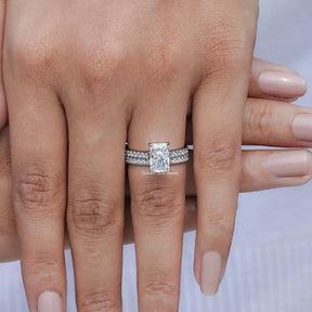 Lab Diamond Radiant Cut Bridal Ring Set