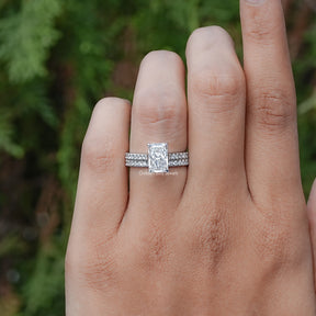 Lab Diamond Radiant Cut Bridal Ring Set