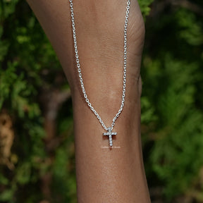 Lab Diamond Round Cut Cross Pendant