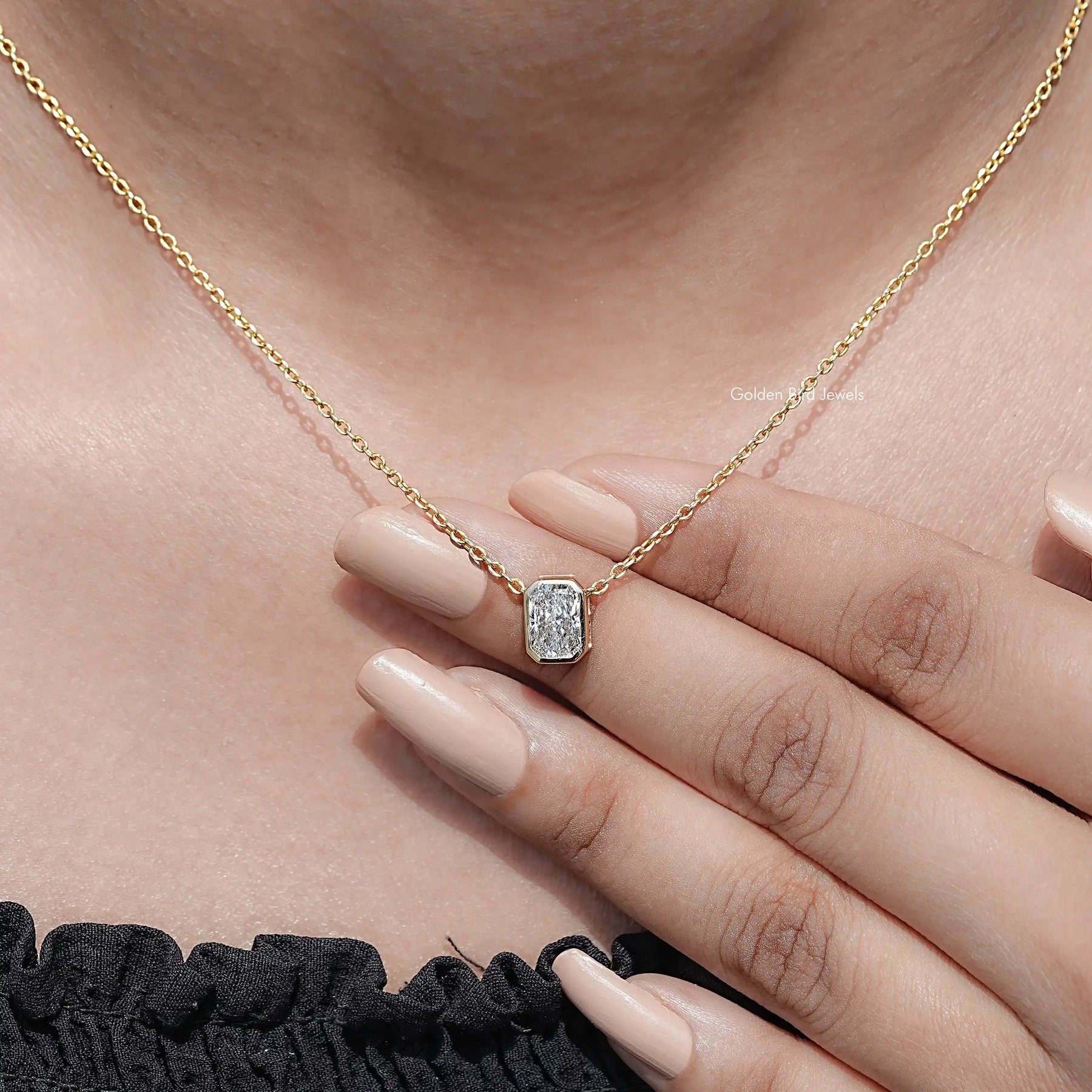 Radiant Cut Lab Diamond Solitaire Pendant