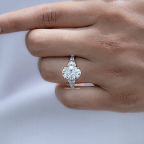 Oval And Half Moon Lab Diamond Five Stone Ring