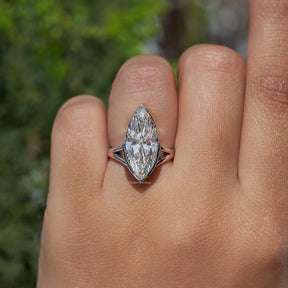 Marquise Cut Lab Diamond Split Shank Ring