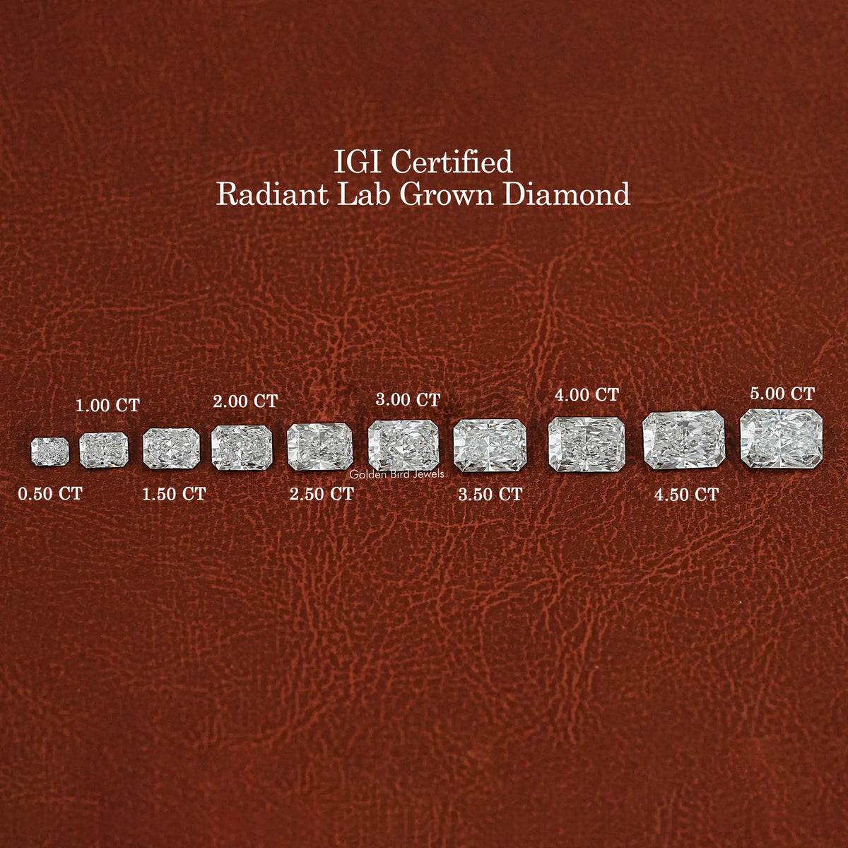 Front View Of Loose Lab Grown Radiant Cut Diamond In White