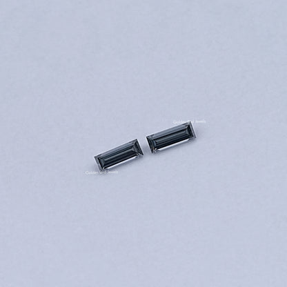 Detailed View Of Baguette Cut Loose moissanite in Unique Pattern 
