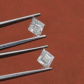 View of Lab Grown Lozenge Cut Diamonds In Colorless