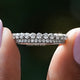 Round Moissanite Two Row Eternity Band
