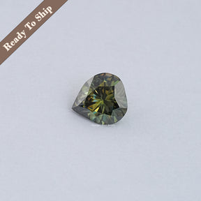 Dark Green Pear Cut Moissanite Loose Stone