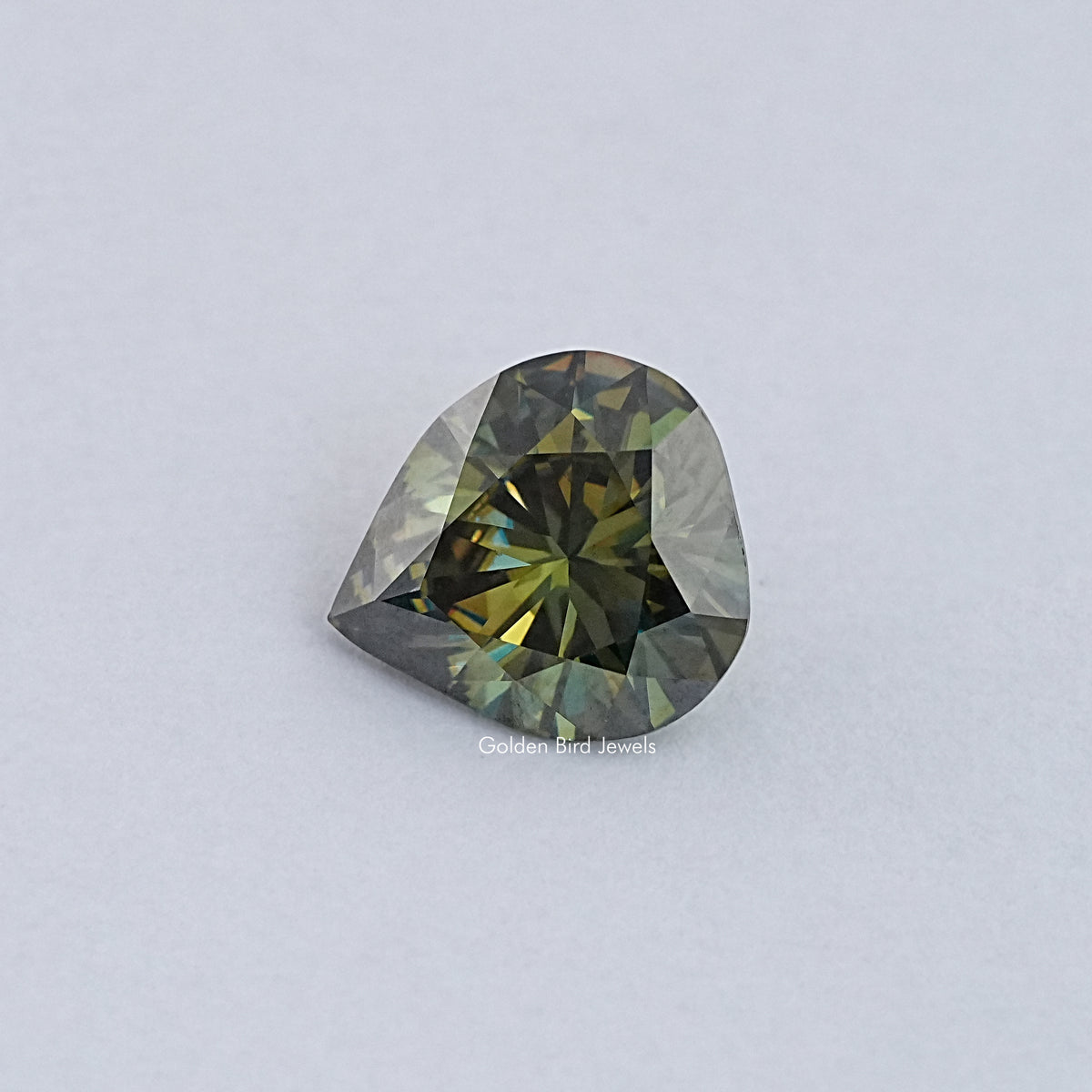 Dark Green Pear Cut Moissanite Loose Stone