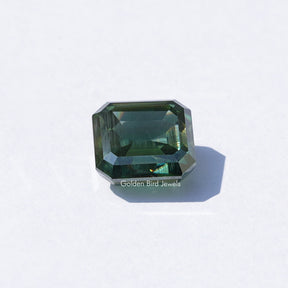 Green Emerald Cut Loose Moissanite
