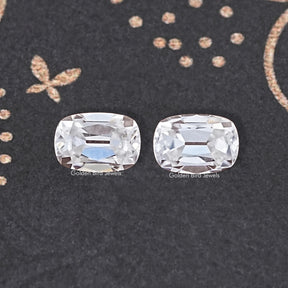 Colorless Old Mine Cushion Moissanite Loose Pair
