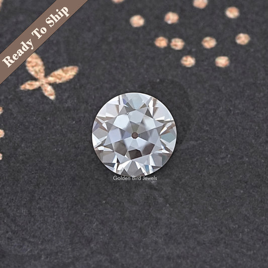 Round loose moissanite gemstone, old European cut
