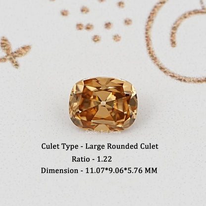 Champagne Old Mine Cushion Cut Loose Moissanite