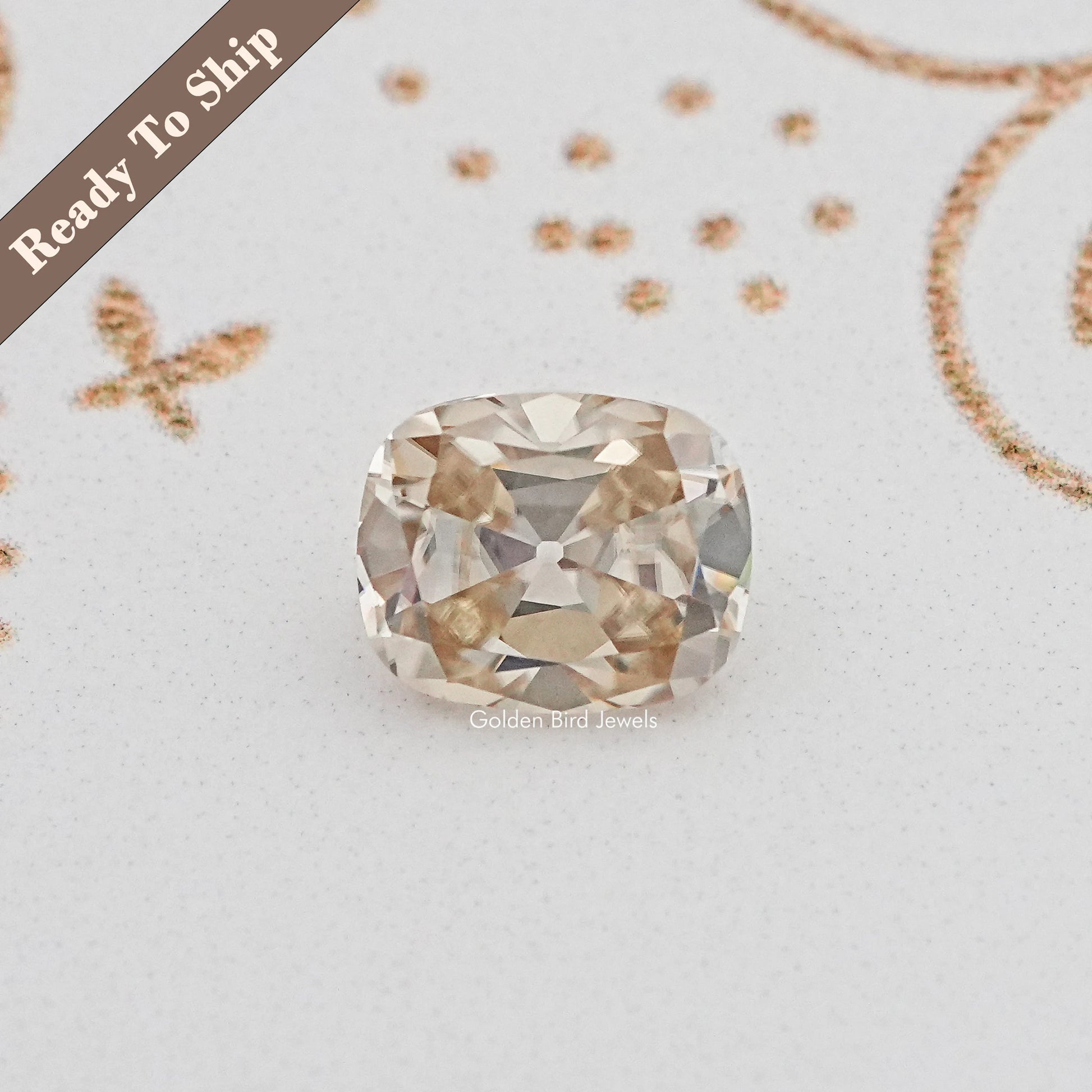 View Of Old Mine Cushion Cut Loose Moissanite Stone