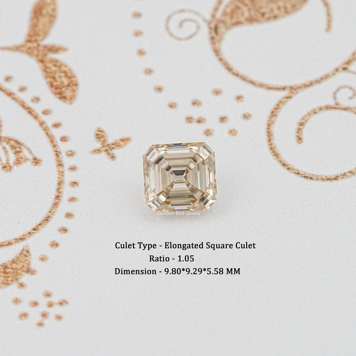 Yellow Old Mine Asscher Cut Loose Moissanite