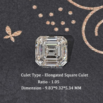 Off White Old Mine Asscher Loose Moissanite