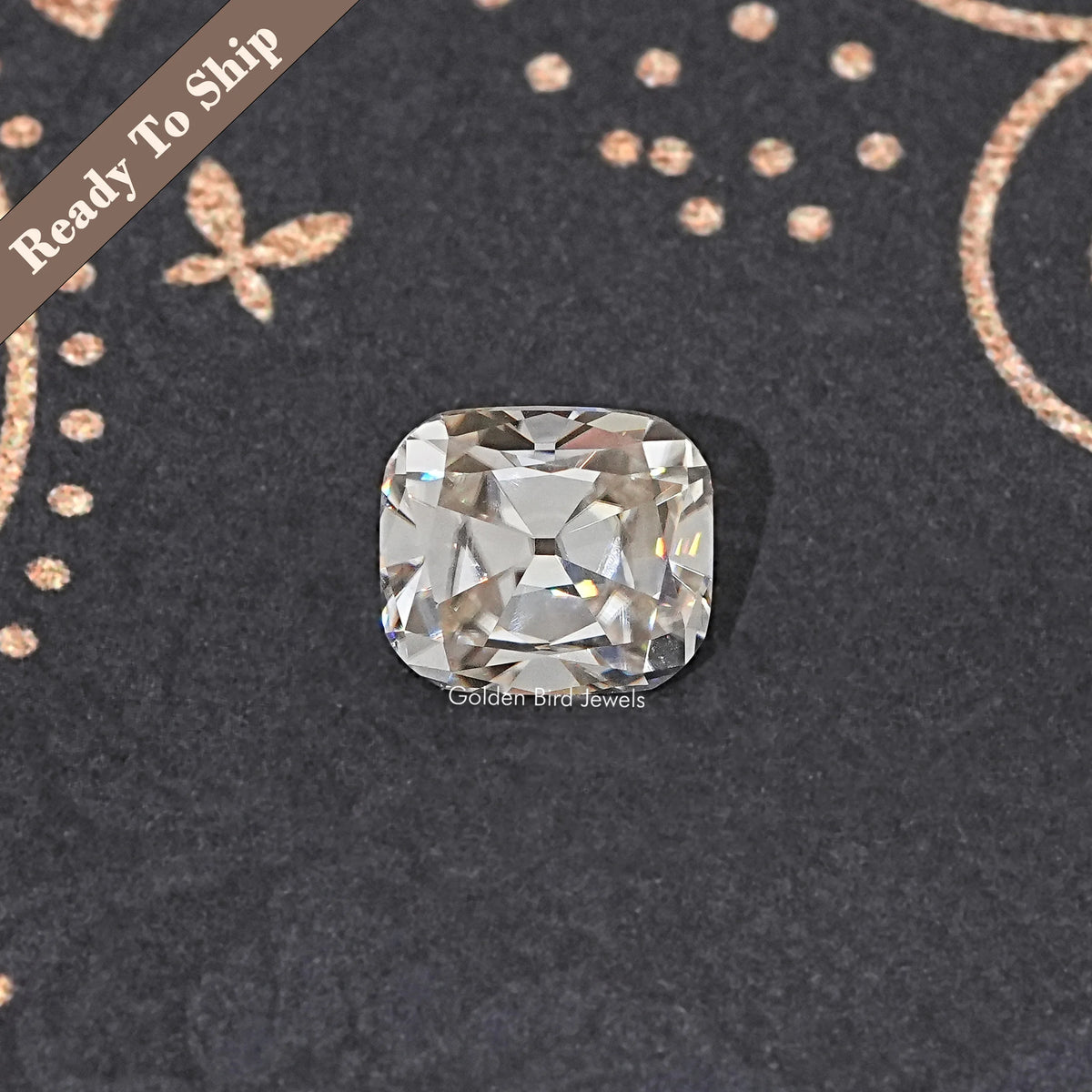 Off White Old Mine Cut Cushion Loose Moissanite