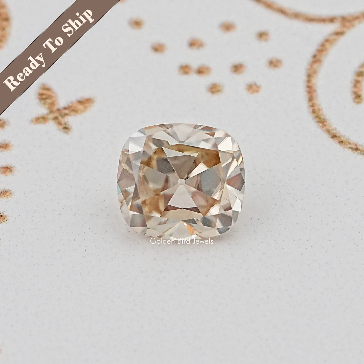 Yellow Old Mine Cut Cushion Loose Moissanite