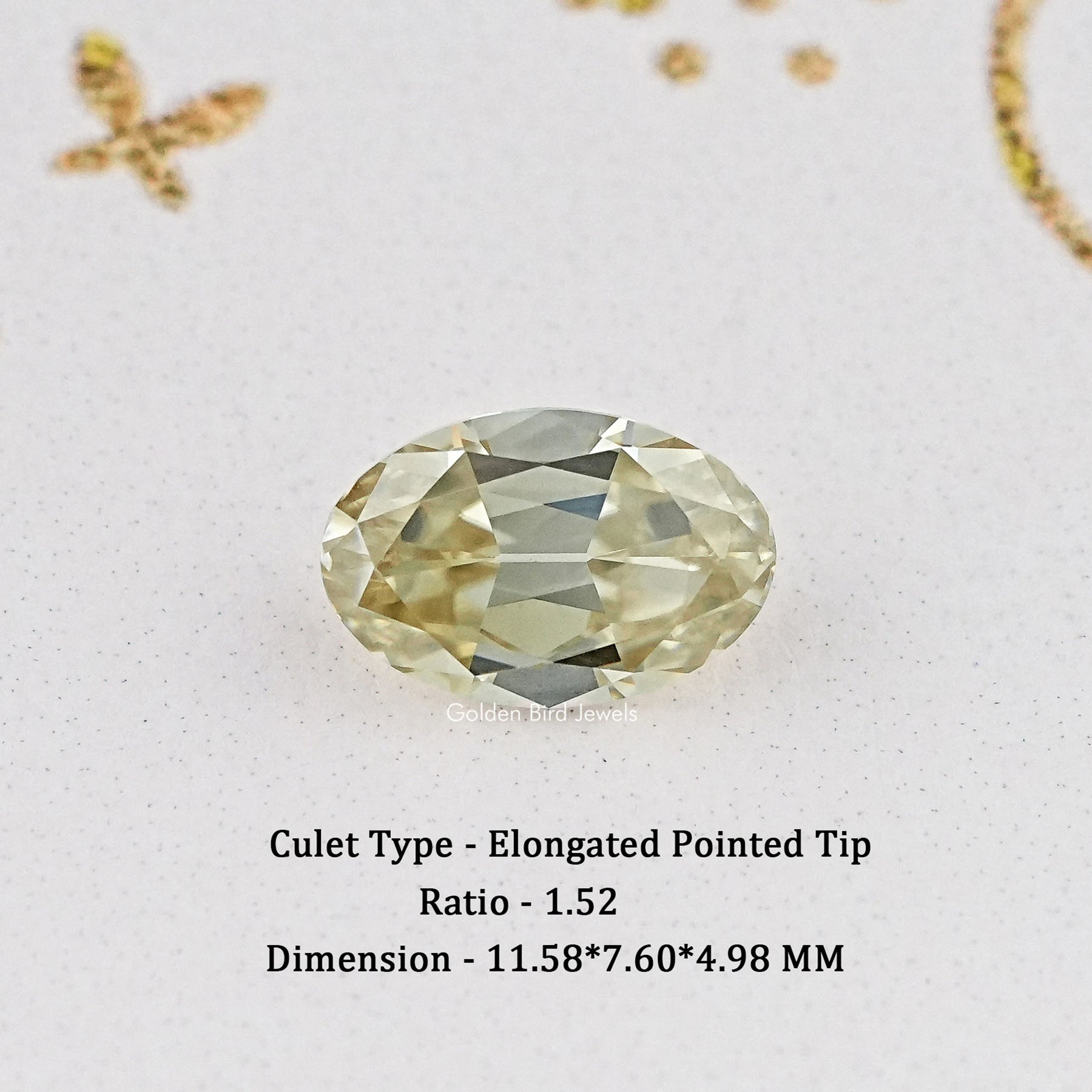 Yellow Old Mine Oval Loose Moissanite