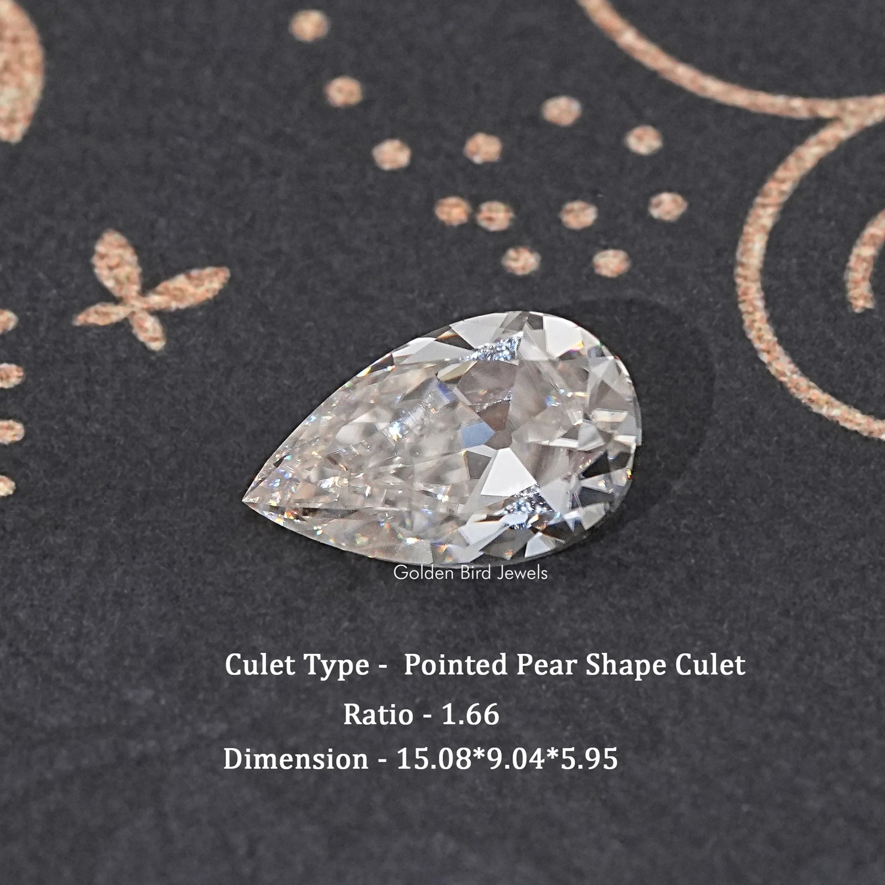 Off White Old Mine Pear Loose Moissanite