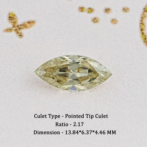 Yellow Old Mine Marquise Cut Loose Moissanite