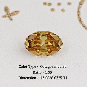 Champagne Old Mine Oval Loose Moissanite