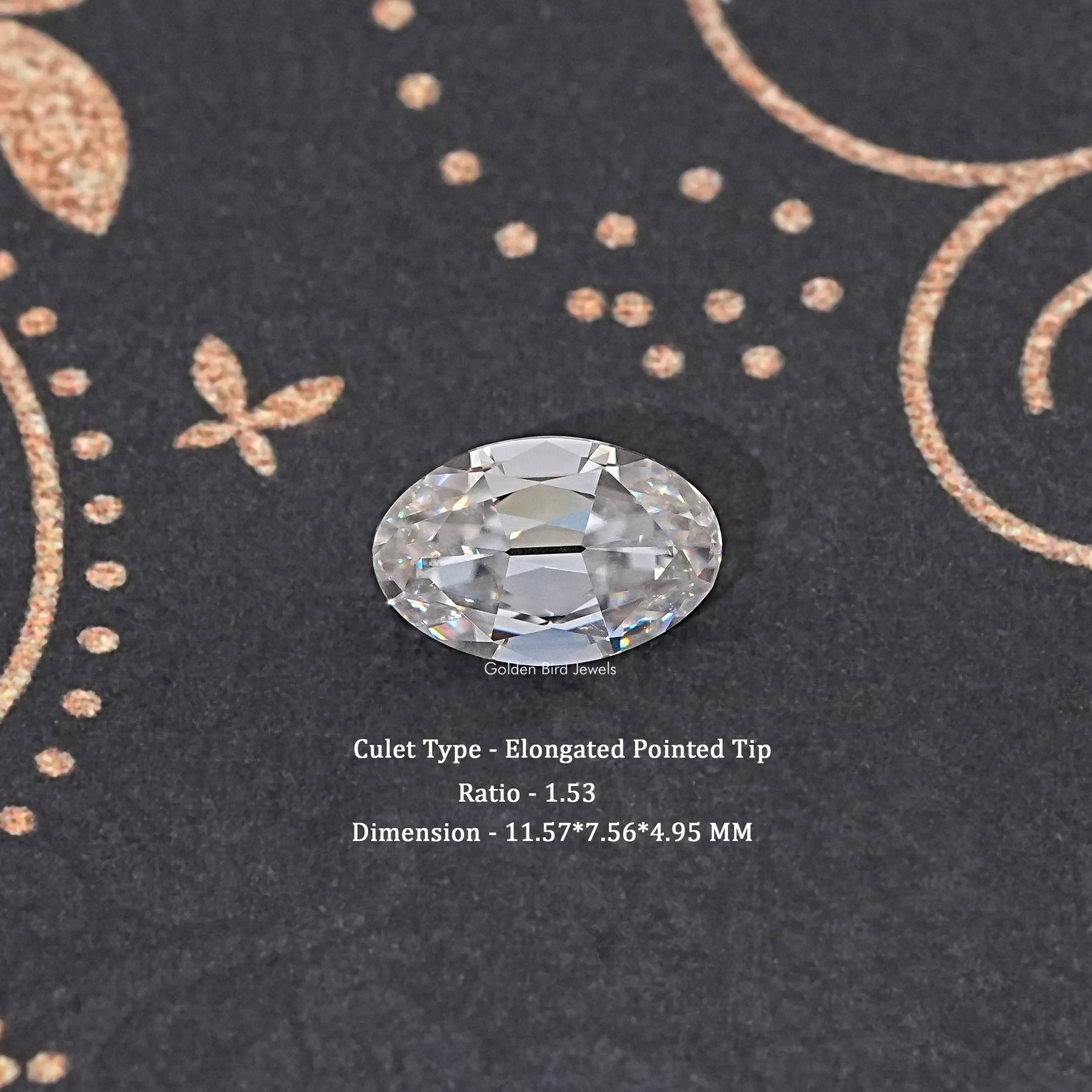 2,50 Karat Old Mine Ovalschliff Moissanit loser Stein