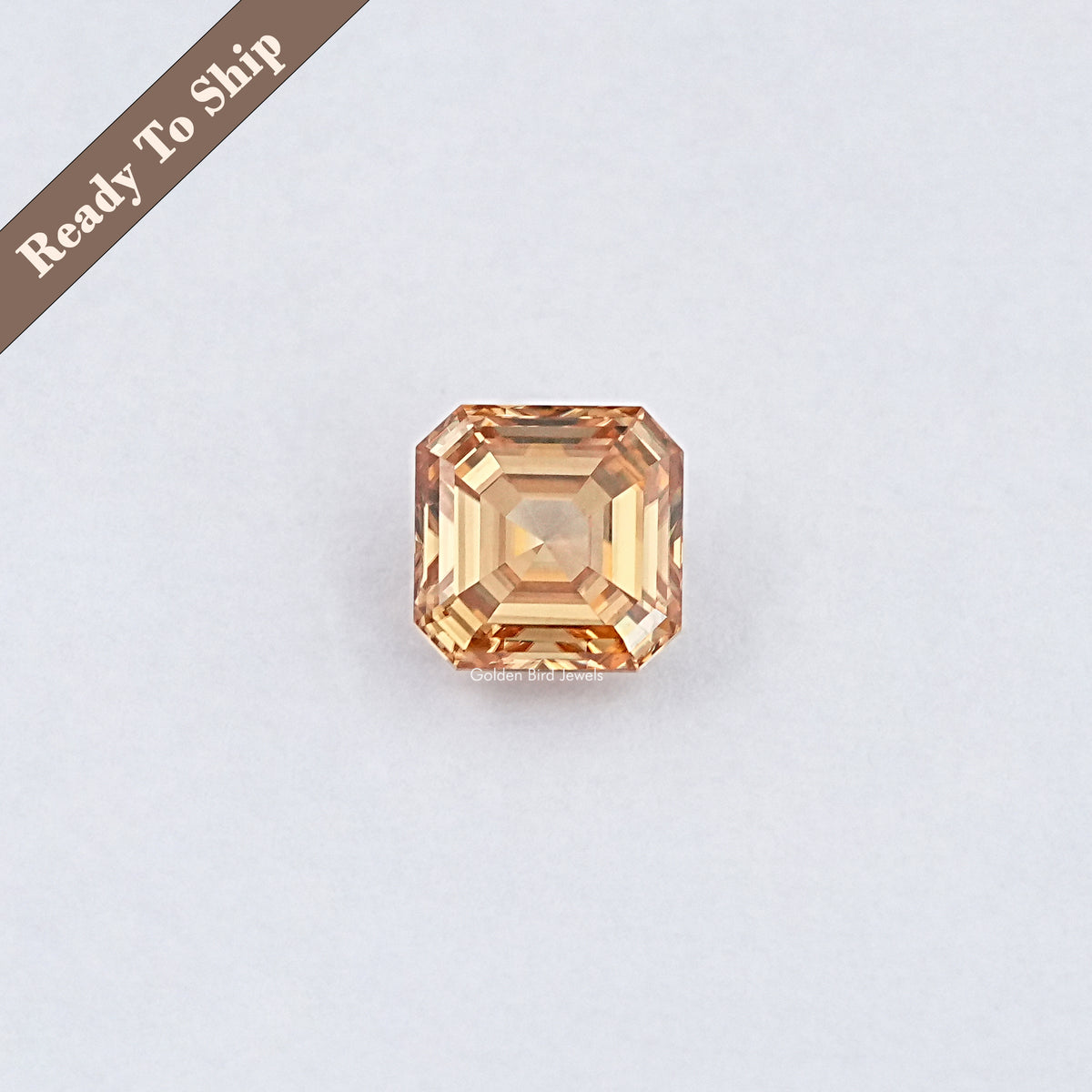 3,10 Karat orangefarbener Asscher-Moissanit-Losstein