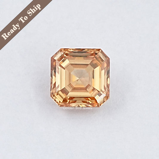 3,10 Karat orangefarbener Asscher-Moissanit-Losstein