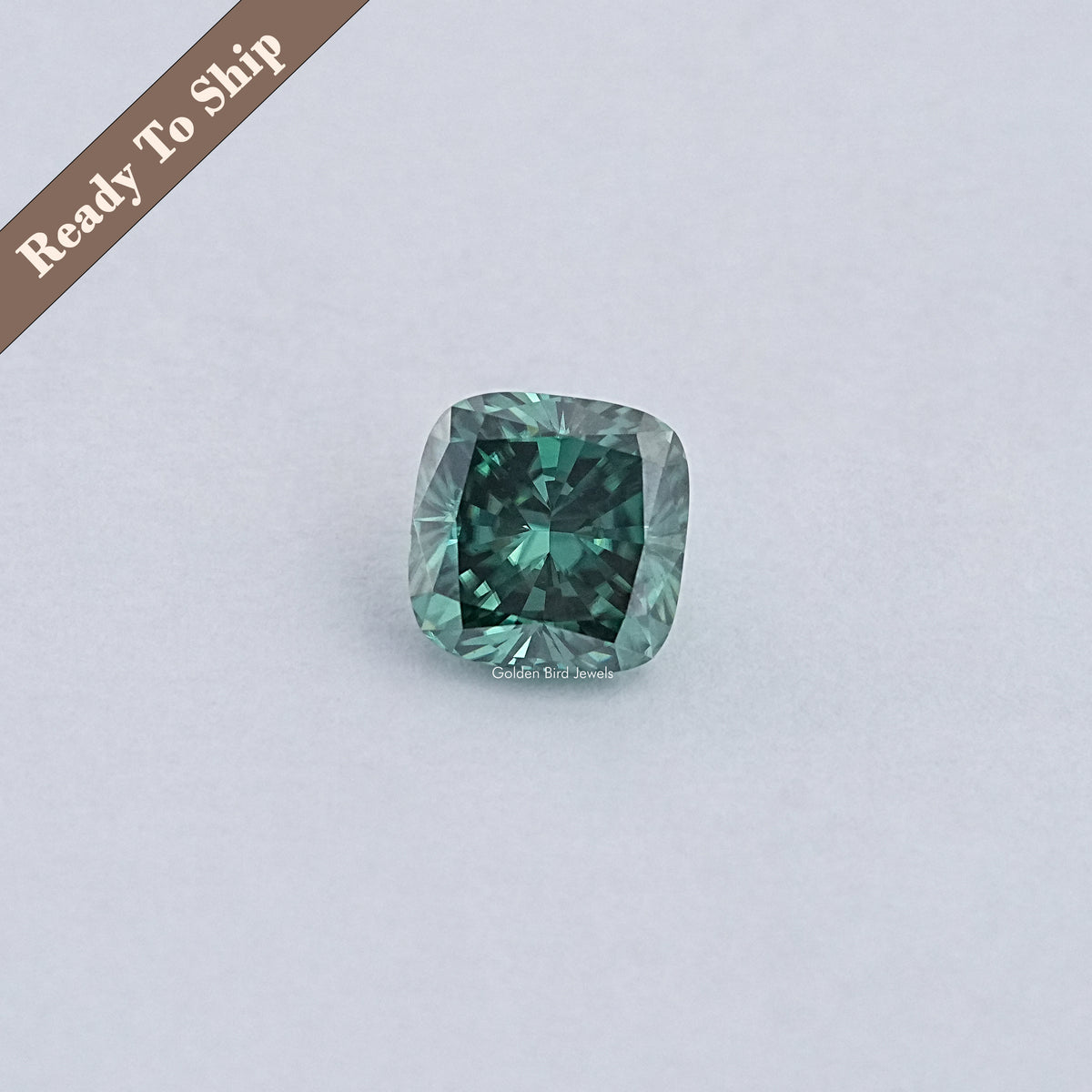 6,45 Karat dunkelgrüner Kissen-Moissanit-Losstein