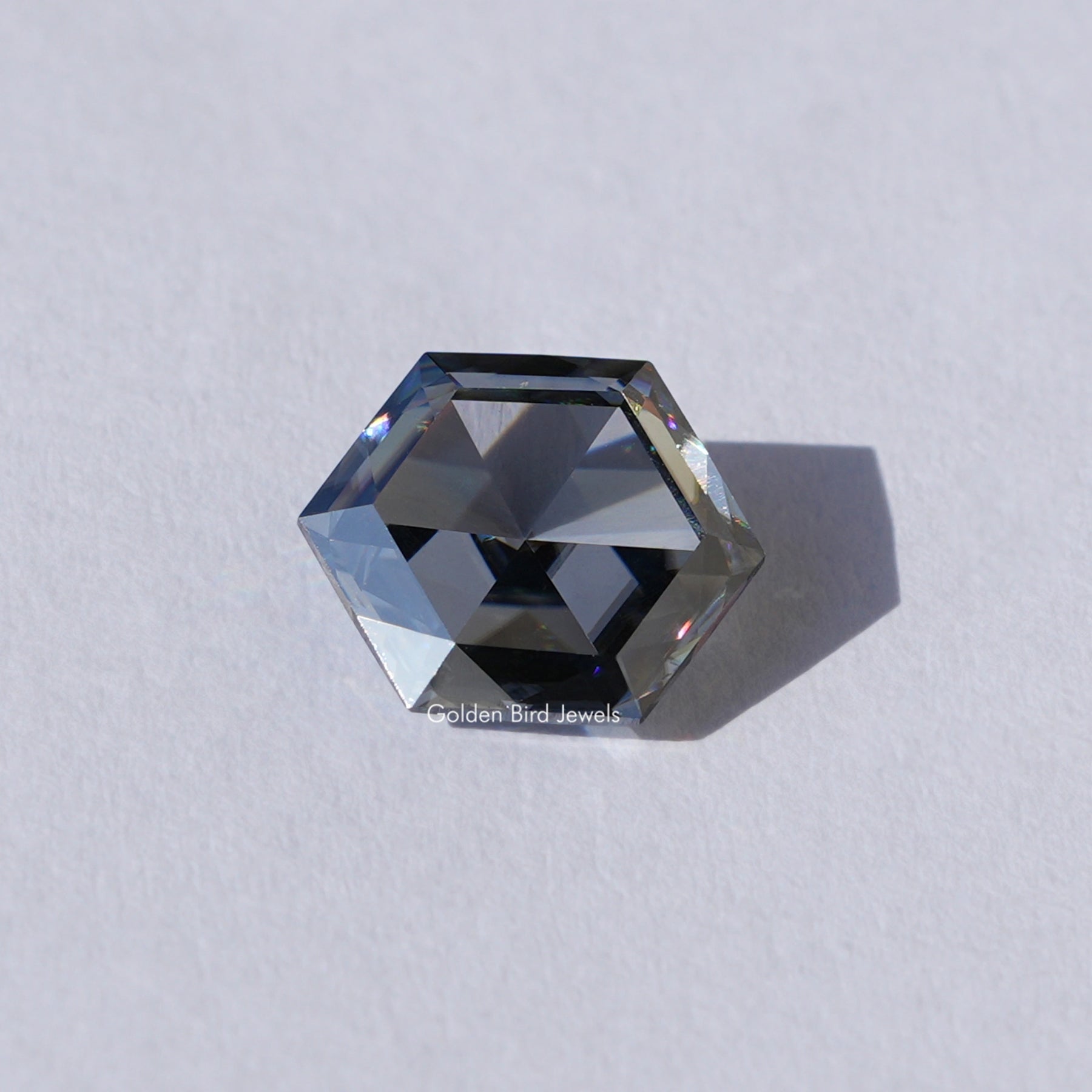 Rose Cut Hexagon Moissanite Loose Stone
