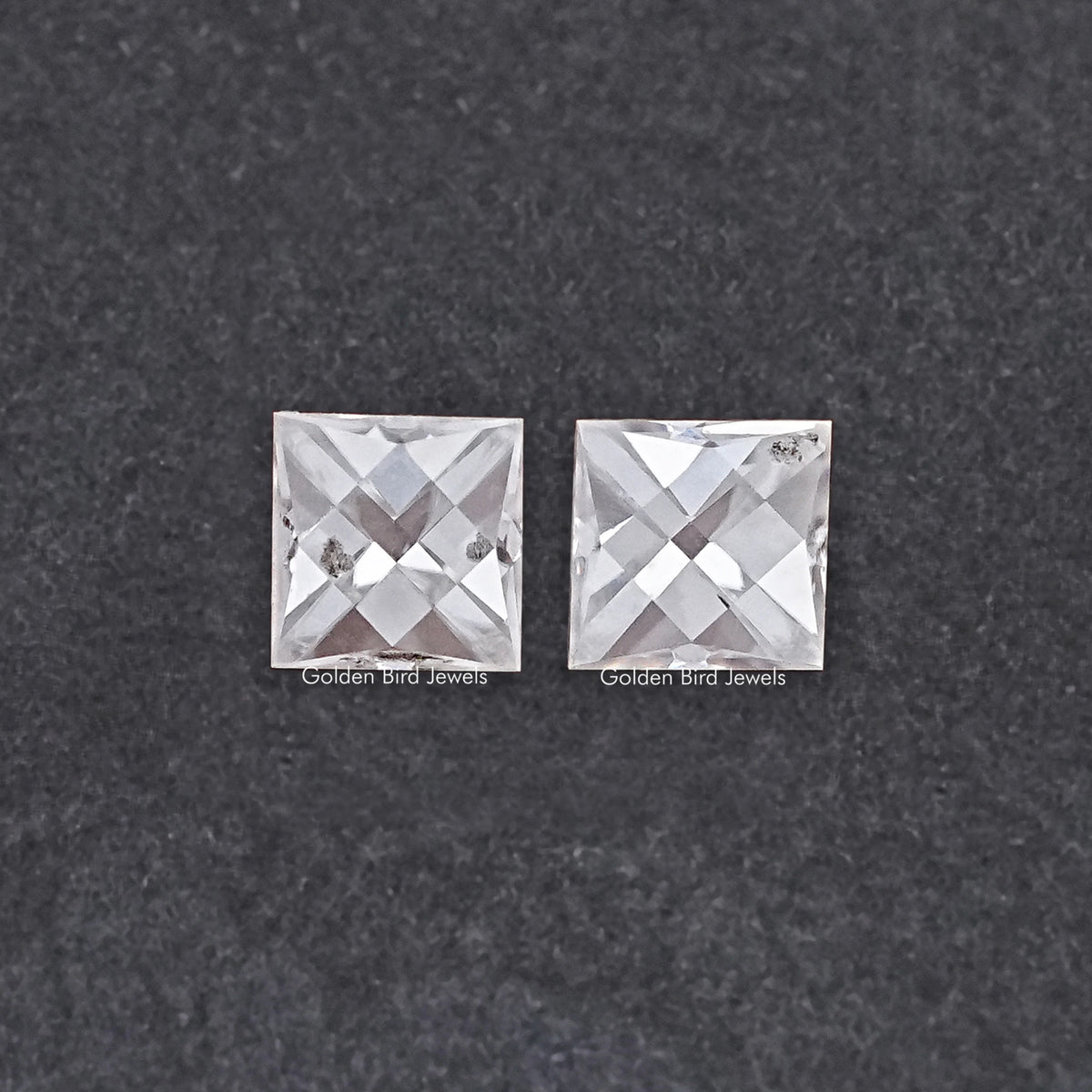 Off White French Cut Loose Moissanite Pair