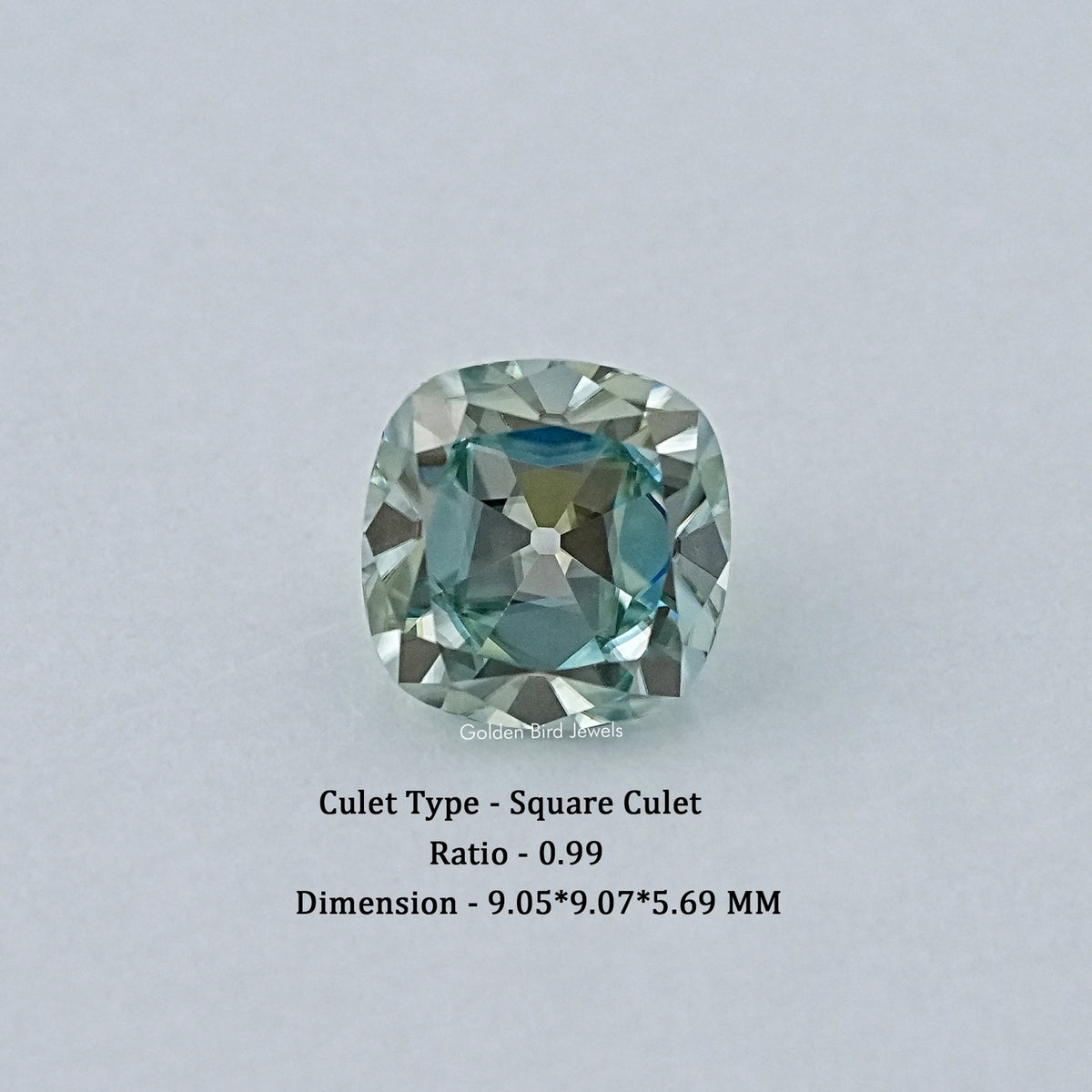 Light Blue Old Mine Cushion Loose Moissanite