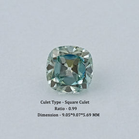 Light Blue Old Mine Cushion Loose Moissanite