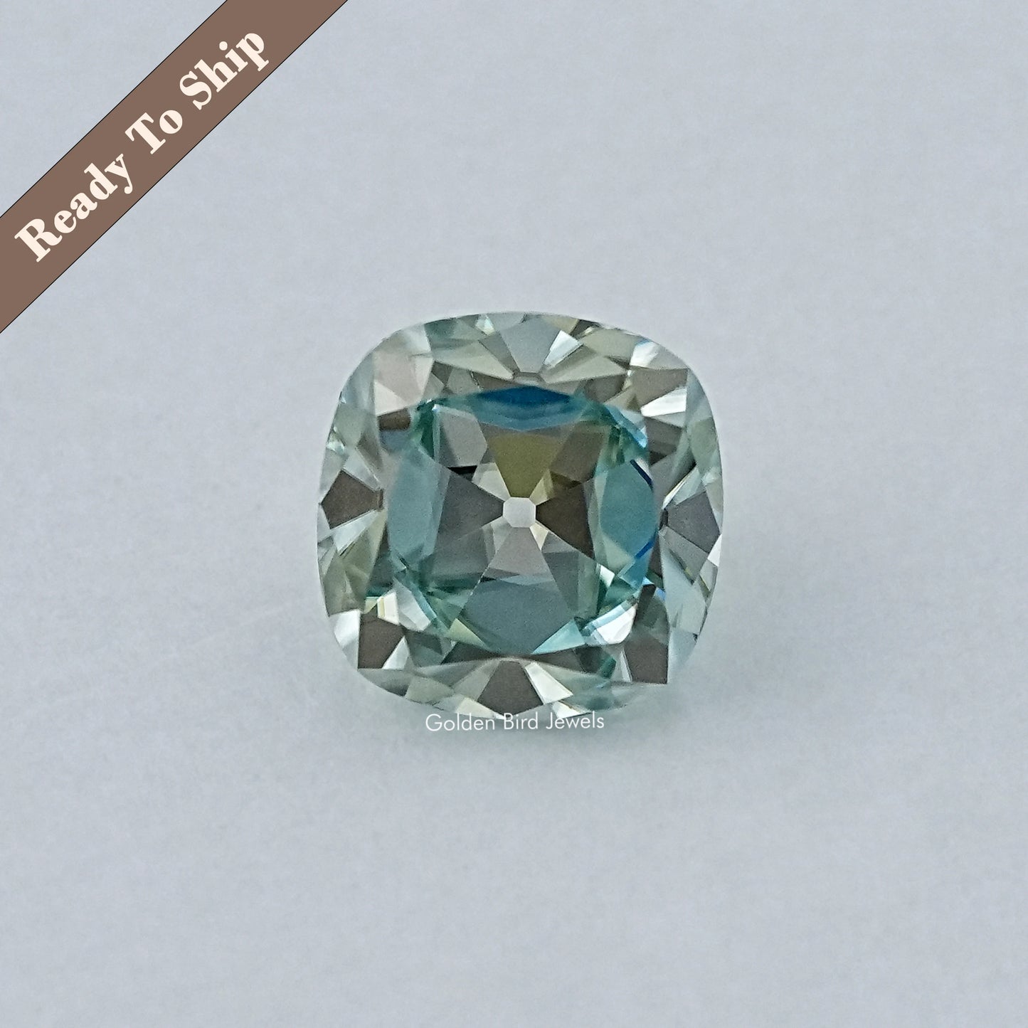 Light Blue Old Mine Cushion Loose Moissanite
