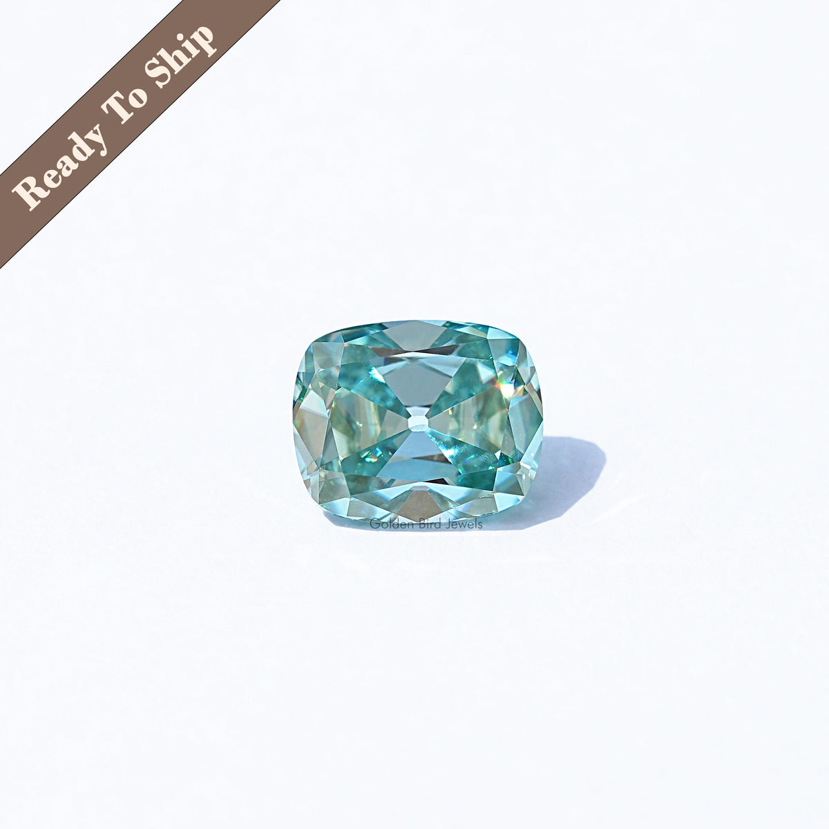 Blue Old Mine Cushion Loose Moissanite