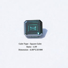 1 Karat Dunkelgrüner Old Mine Asscher Moissanit Loser Stein