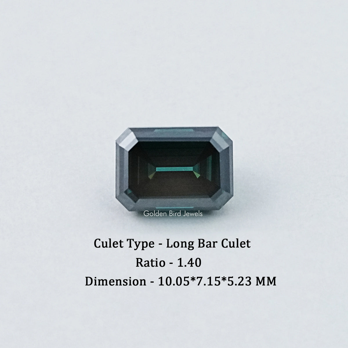 Dark Green Old Mine Emerald Cut Loose Moissanite
