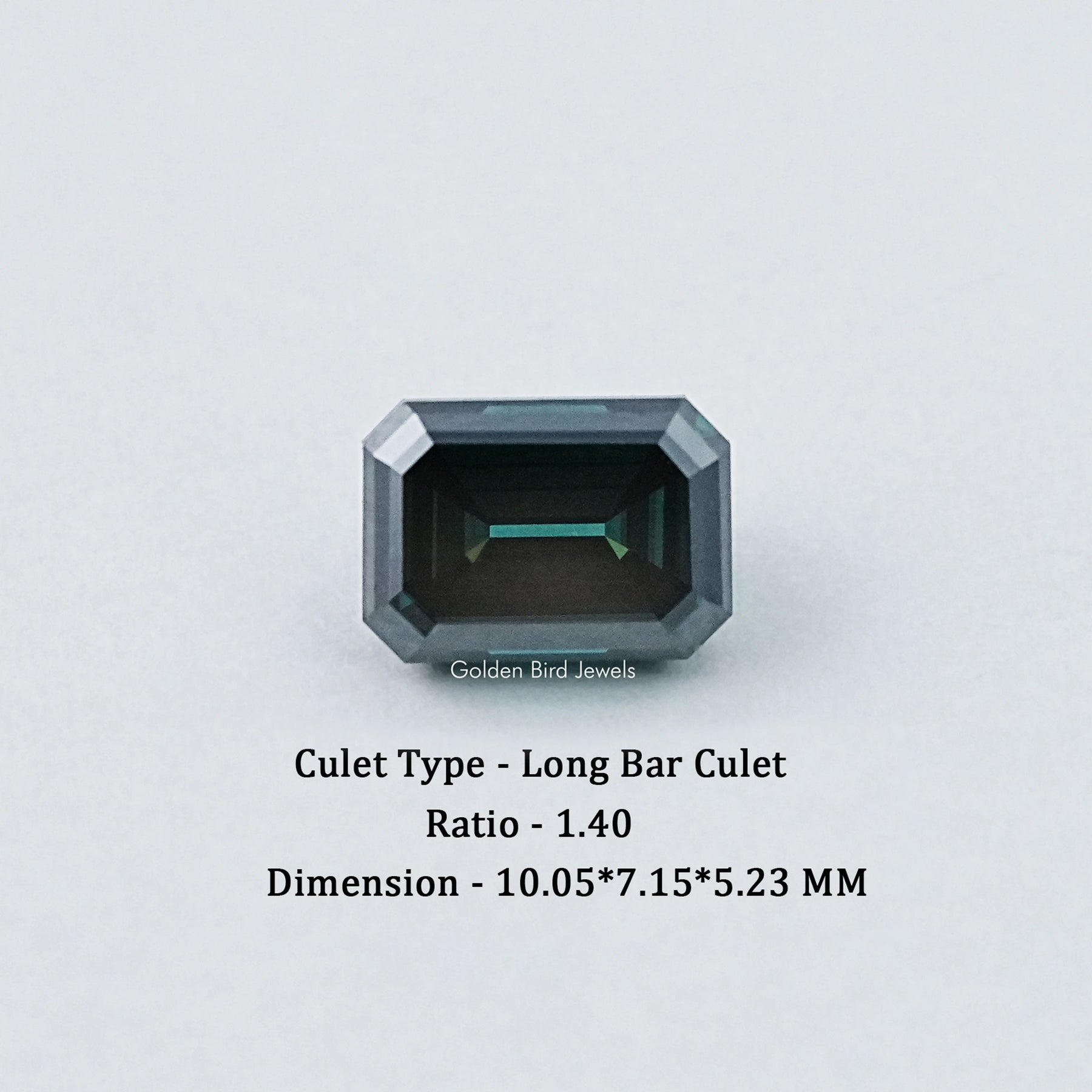 Dark Green Old Mine Emerald Cut Loose Moissanite