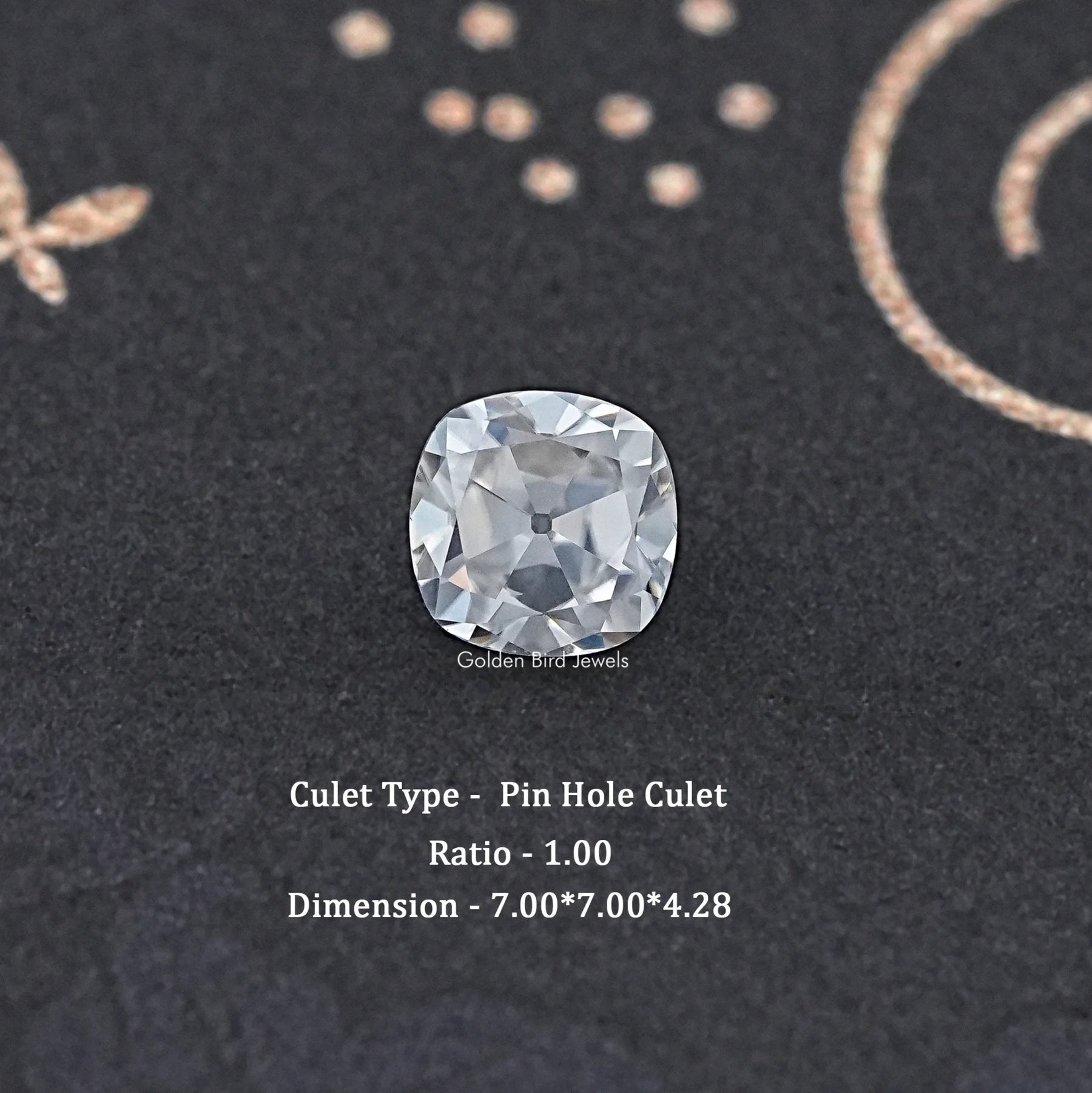 Colorless Old Mine Cushion Loose Moissanite Stone