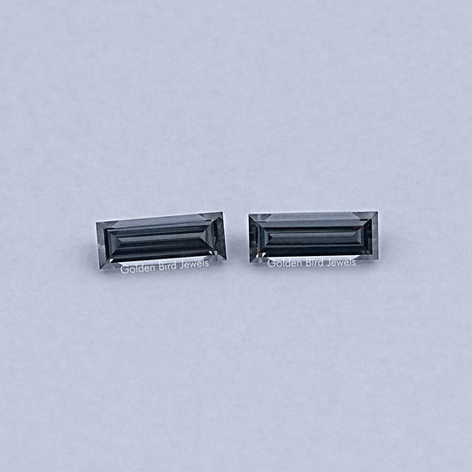 Grey Baguette Cut Loose Moissanite Pair