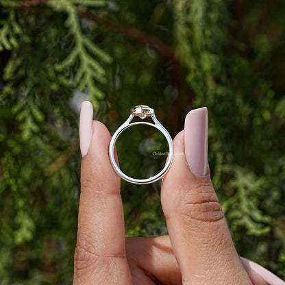 Marquise Bezel Set Diamond Moissanite Ring