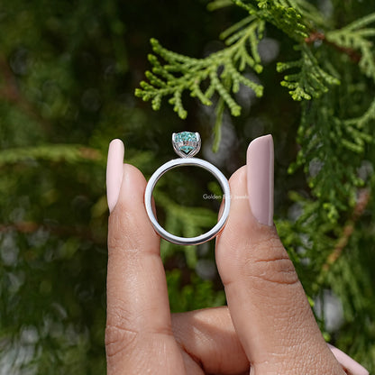 Dutch Marquise Moissanite Gemstone Hidden Halo Ring