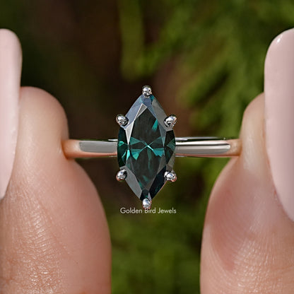 Marquise Moissanite Gemstone Solitaire Wedding Ring