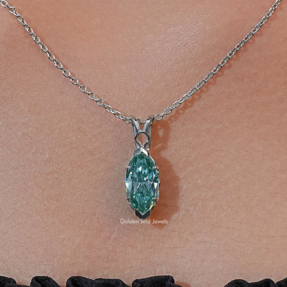 Marquise Cut Moissanite Solitaire Pendant