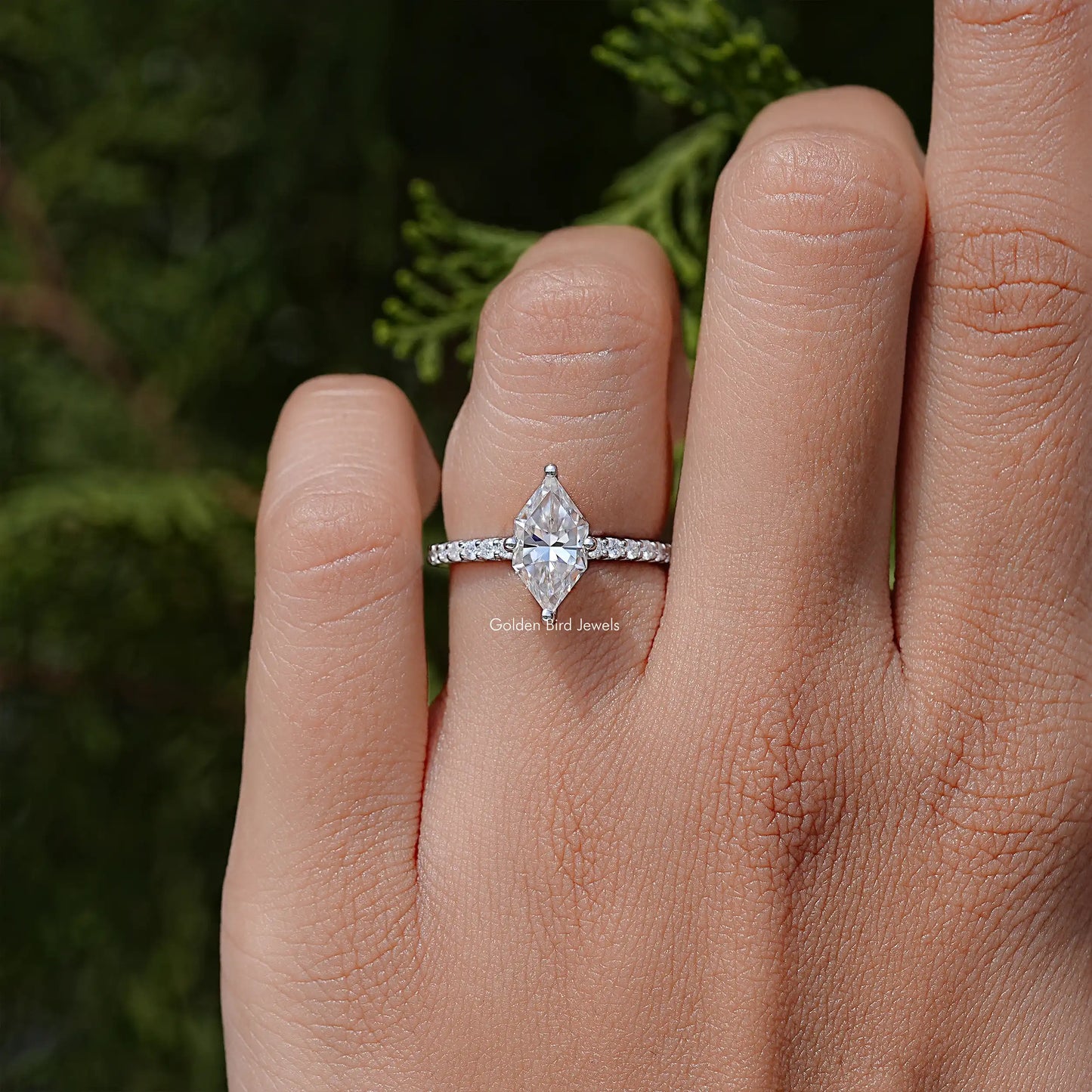 Dutch Marquise Moissanite Solitaire Engagement Ring